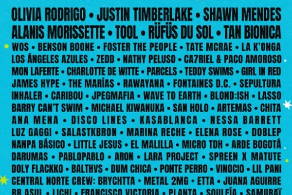 Lollapalooza Argentina 2025 line up confirmado: Olivia Rodrigo, Justin Timberlake, Shawn Mendes, Alanis Morissette, Tan Biónica y más